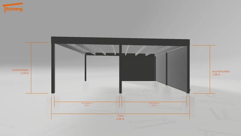 #DE Schweng Flachdachcarport C600 (ID mj24r5)