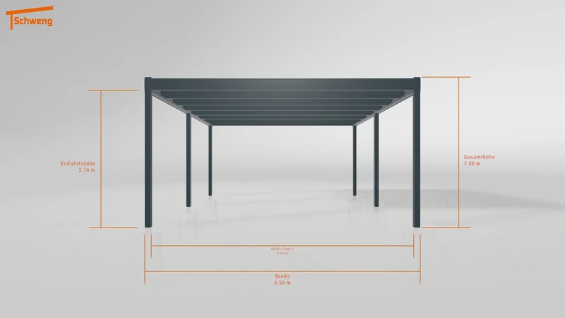 #DE Schweng Flachdachcarport C600+ (ID zbw9d4)