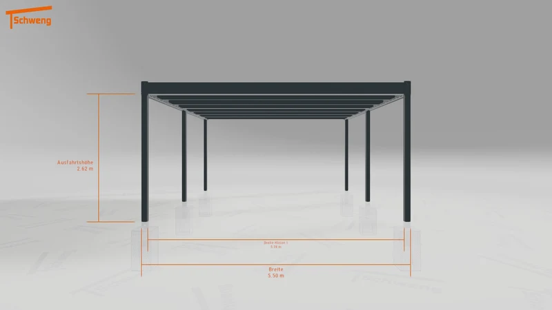 #DE Schweng Flachdachcarport C600+ (ID zbw9d4)