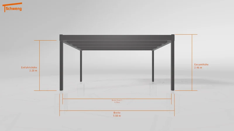 #DE Schweng Flachdachcarport C600+ (ID 77bx97)