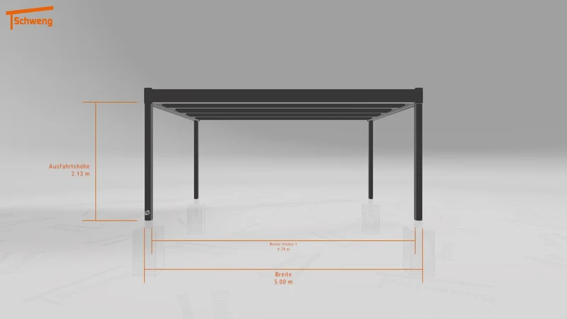 #DE Schweng Flachdachcarport C600+ (ID 77bx97)