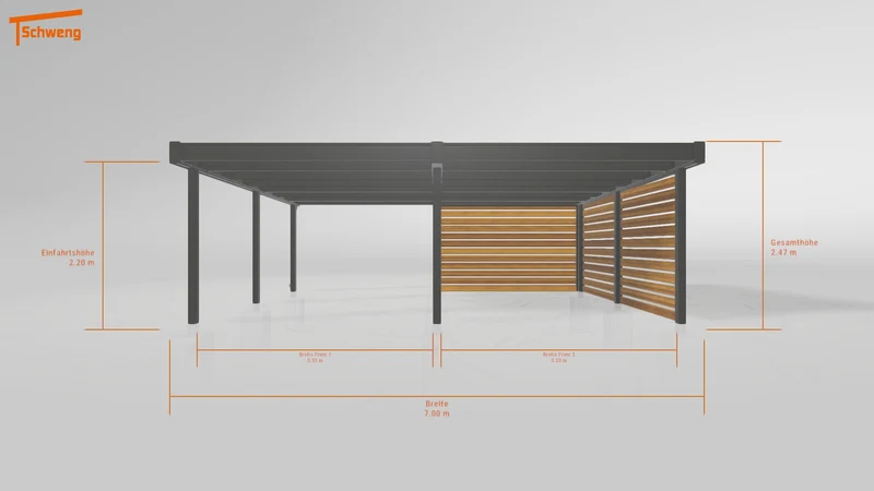 #AT Schweng Flachdachcarport C600 (ID w3x474)