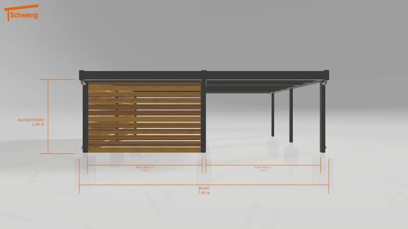 #AT Schweng Flachdachcarport C600 (ID w3x474)