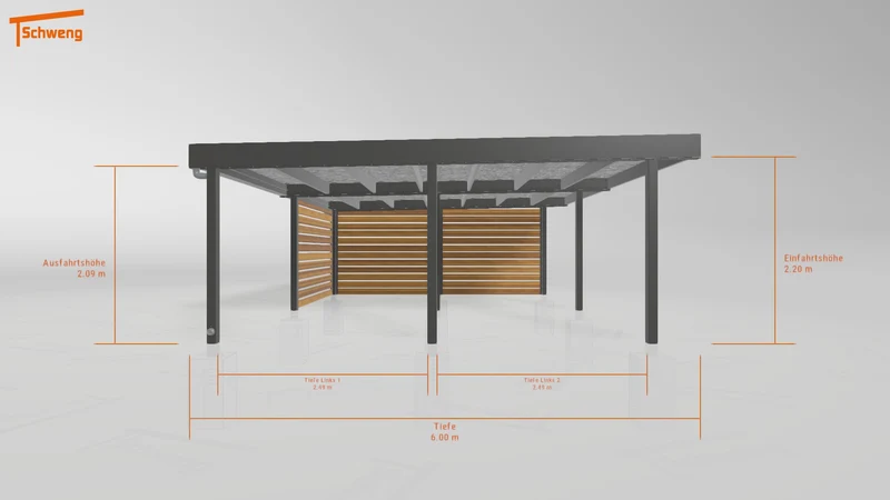 #AT Schweng Flachdachcarport C600 (ID w3x474)