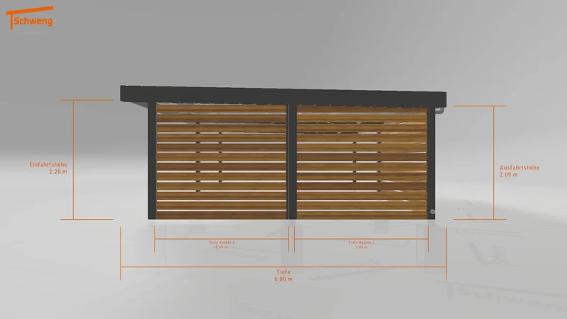 #AT Schweng Flachdachcarport C600 (ID w3x474)