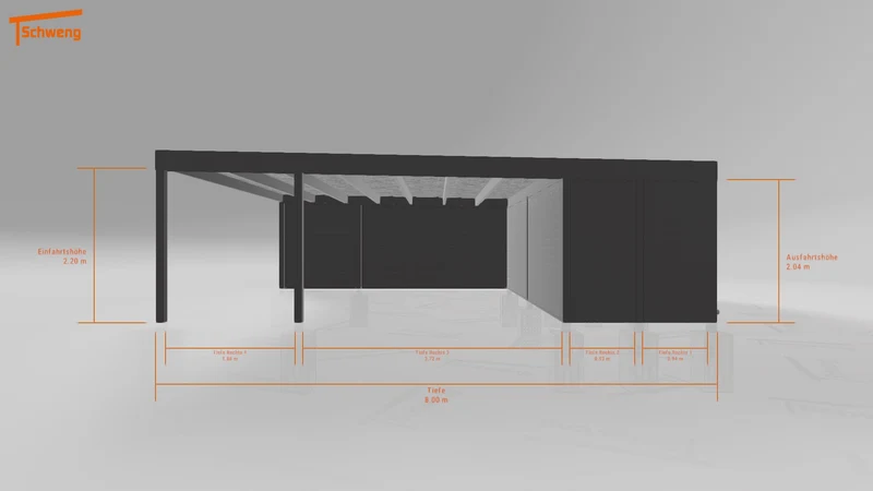#DE Schweng Flachdachcarport C600+ (ID 77b3gv) #MTG
