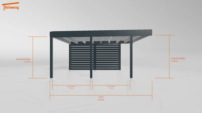 #DE Schweng Flachdachcarport C600+ (ID dvnqk8)