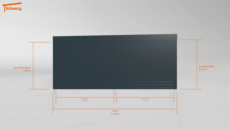 #DE Schweng Flachdachcarport C600 (ID g75d74)