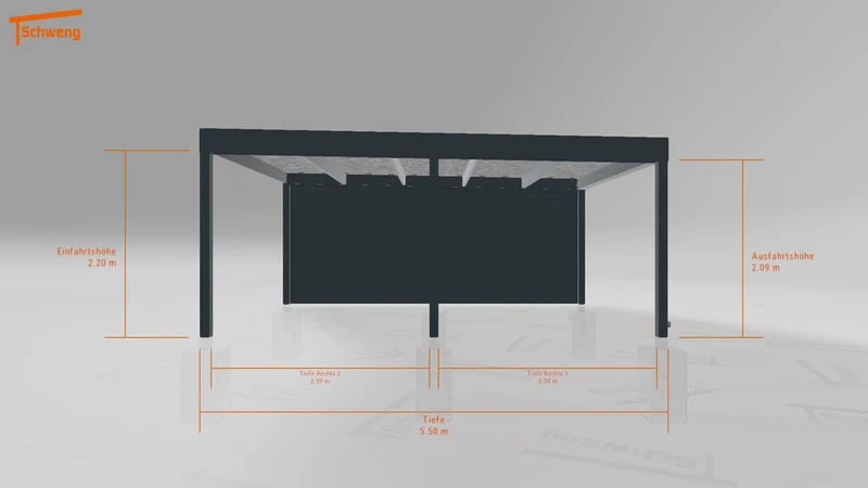 #DE Schweng Flachdachcarport C600 (ID g75d74)