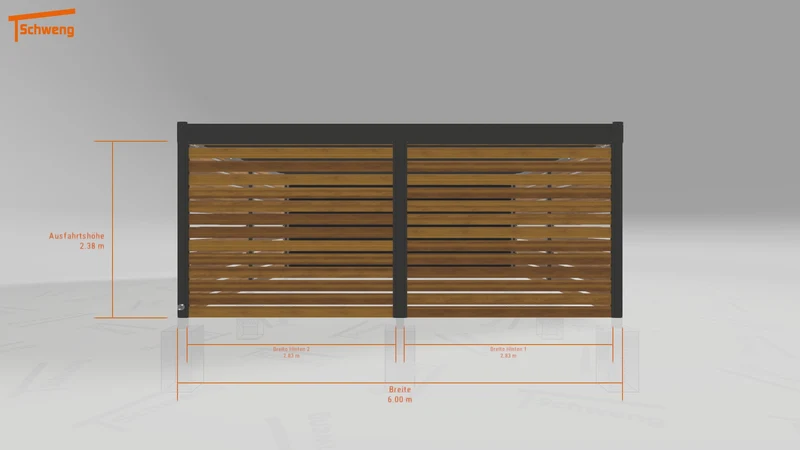 #DE Schweng Flachdachcarport C600 (ID 42wy57)