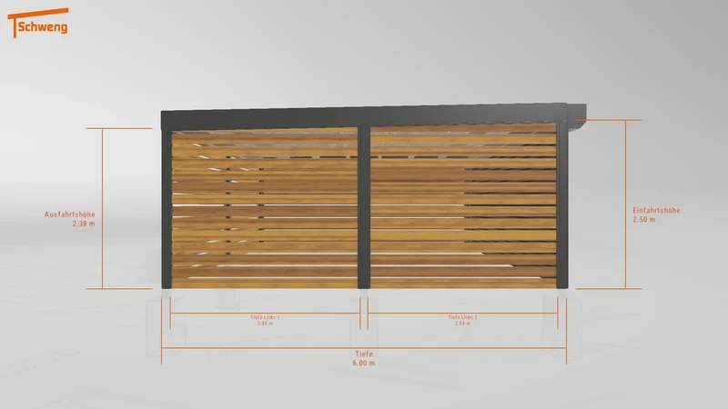 #DE Schweng Flachdachcarport C600 (ID 42wy57)