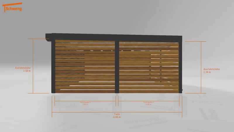 #DE Schweng Flachdachcarport C600 (ID 42wy57)