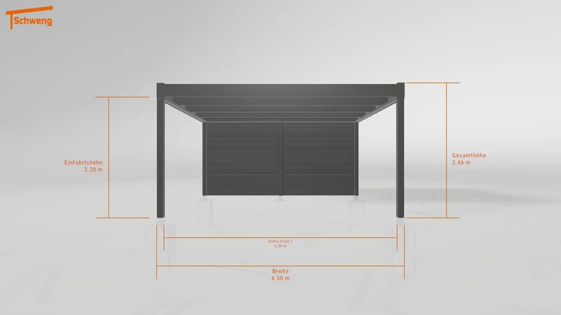 #DE Schweng Flachdachcarport C600 (ID ygj38k)