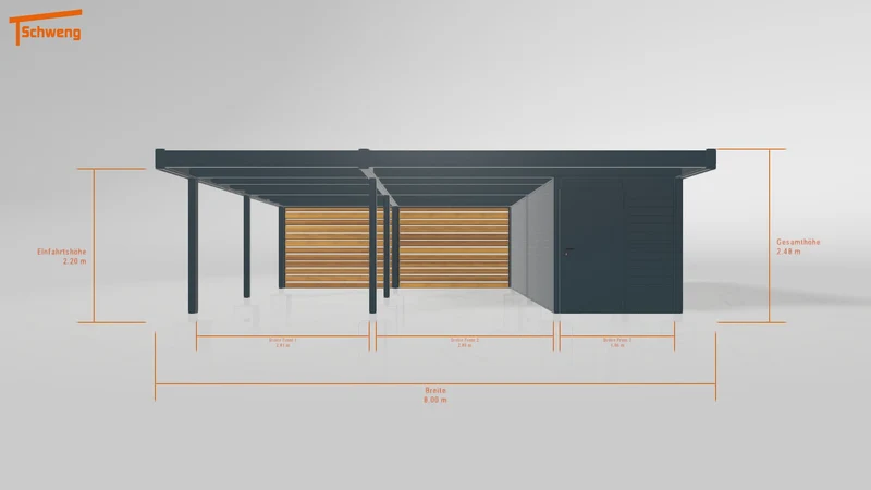 #DE Schweng Flachdachcarport C600+ (ID 77bxrj) #MTG
