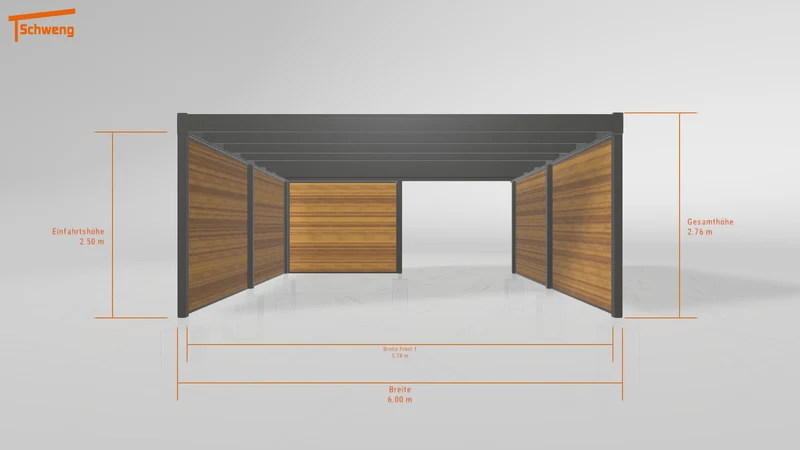 #DE Schweng Flachdachcarport C600 (ID mj2wvv)
