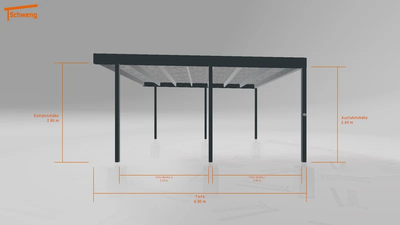 #DE Schweng Flachdachcarport C600 (ID w3x4j4)