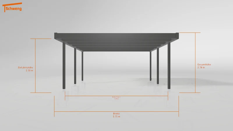 #DE Schweng Flachdachcarport C600 (ID ygjrmp)