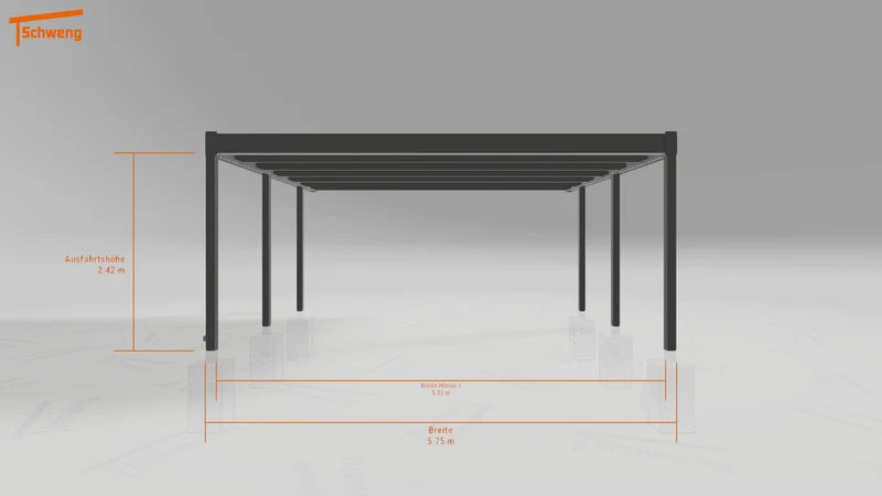 #DE Schweng Flachdachcarport C600 (ID ygjrmp)