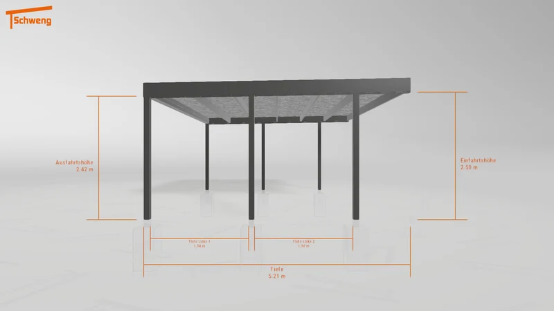 #DE Schweng Flachdachcarport C600 (ID ygjrmp)