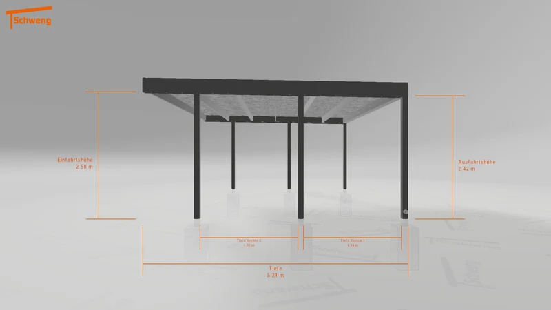 #DE Schweng Flachdachcarport C600 (ID ygjrmp)