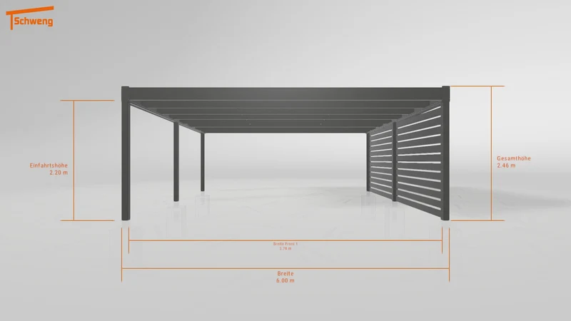 #DE Schweng Flachdachcarport C600+ (ID 2q8d5j)