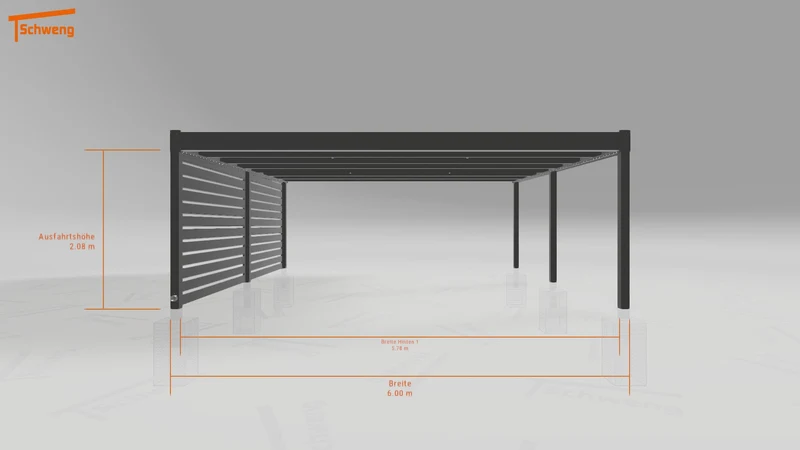 #DE Schweng Flachdachcarport C600+ (ID 2q8d5j)