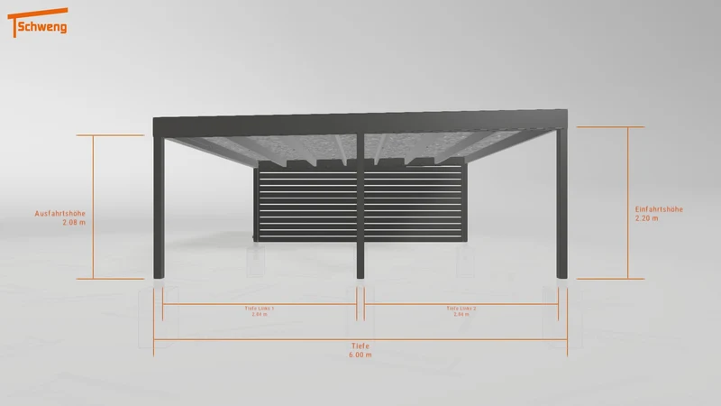#DE Schweng Flachdachcarport C600+ (ID 2q8d5j)
