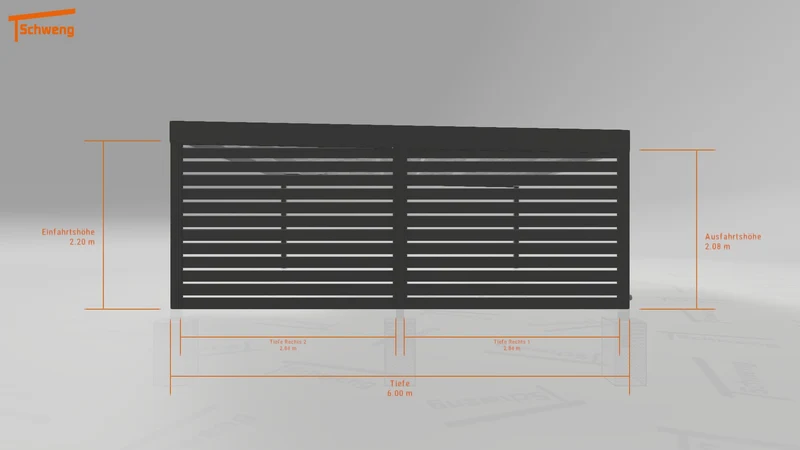 #DE Schweng Flachdachcarport C600+ (ID 2q8d5j)