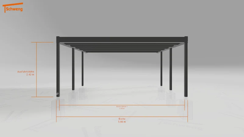 #DE Schweng Flachdachcarport C600 (ID zbwr9y)