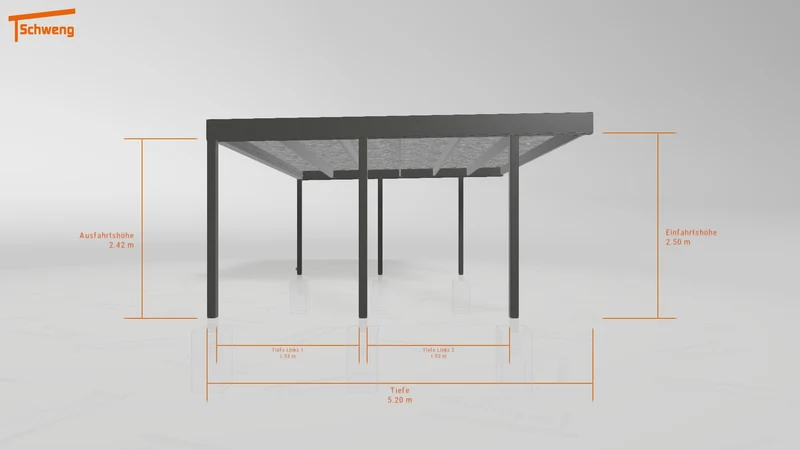 #DE Schweng Flachdachcarport C600 (ID zbwr9y)