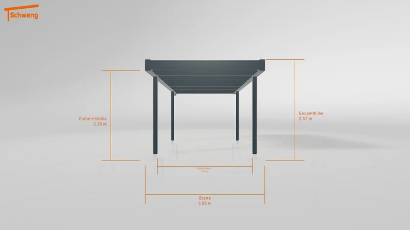 #DE Schweng Flachdachcarport C600+ (ID 33jdpp)