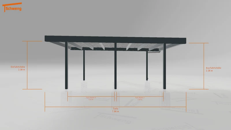 #DE Schweng Flachdachcarport C600 (ID mj2md3)