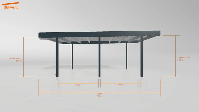 #DE Schweng Flachdachcarport C600 (ID zbwdv4)