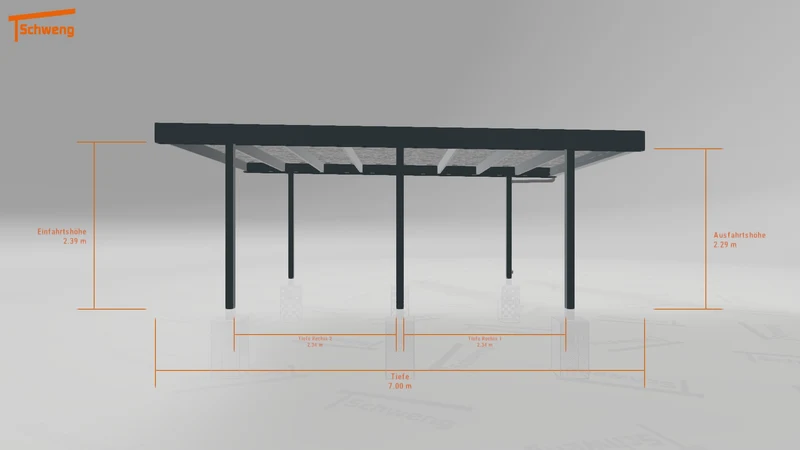 #DE Schweng Flachdachcarport C600 (ID zbwdv4)