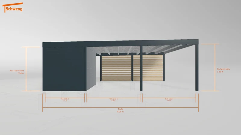 #DE Schweng Flachdachcarport C600+ (ID 77bp25) #MTG