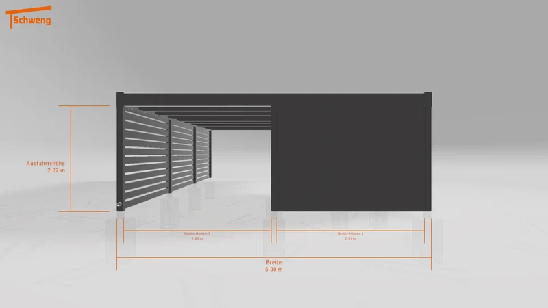 #DE Schweng Flachdachcarport C600+ (ID 85pvdd) #MTG