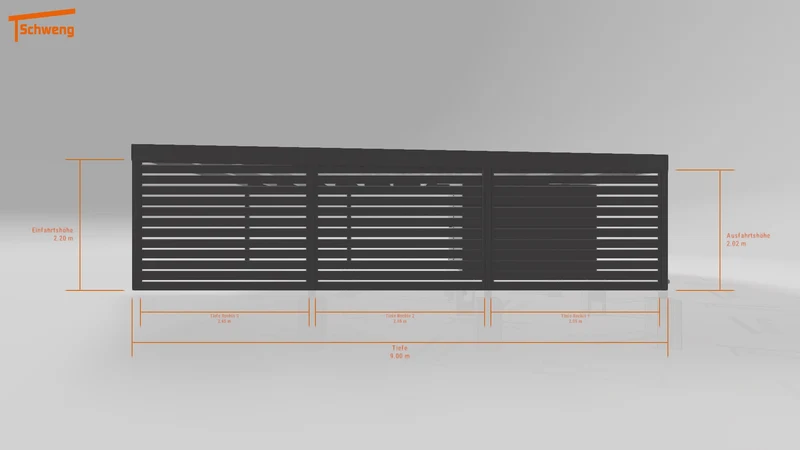 #DE Schweng Flachdachcarport C600+ (ID 85pvdd) #MTG