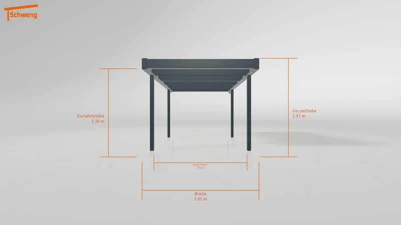 #DE Schweng Flachdachcarport C600 (ID mj2wdw)