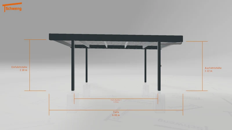 #DE Schweng Flachdachcarport C600 (ID mj2wdw)