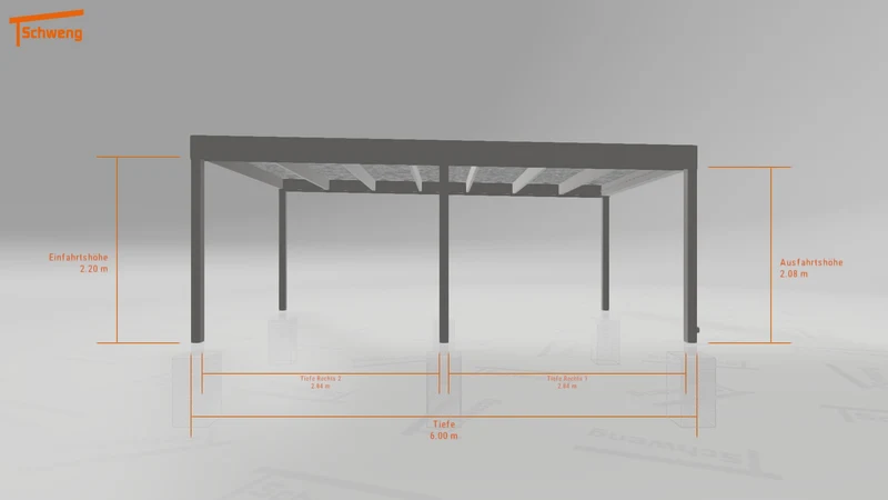#DE Schweng Flachdachcarport C600+ (ID 77bd22)