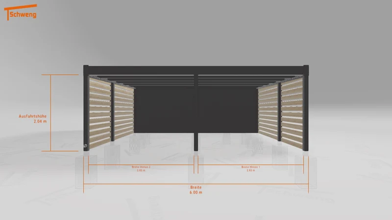 #DE Schweng Flachdachcarport C600+ (ID w3xvzg)