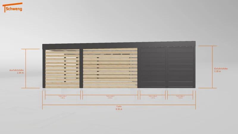 #DE Schweng Flachdachcarport C600+ (ID w3xvzg)