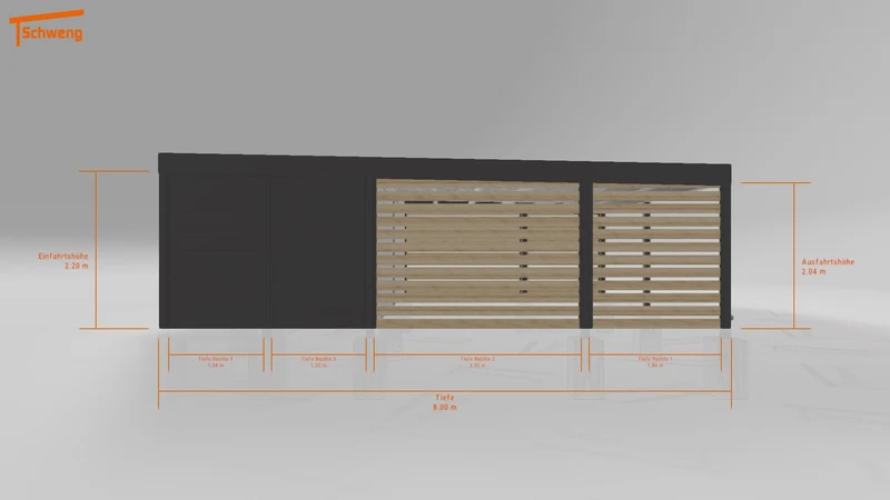 #DE Schweng Flachdachcarport C600+ (ID w3xvzg)