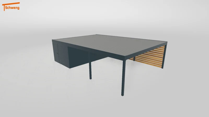 #DE Schweng Flachdachcarport C600+ (ID 2q8dn9)