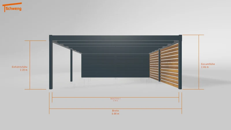 #DE Schweng Flachdachcarport C600+ (ID 2q8dn9)