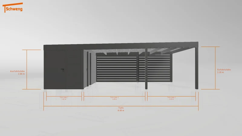 #DE Schweng Flachdachcarport C600 (ID v47v9r) #MTG