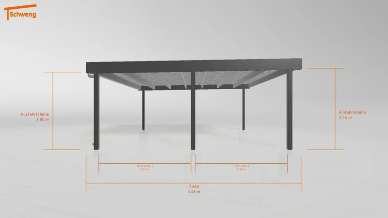 #DE Schweng Flachdachcarport C600 (ID 5mz3kd)