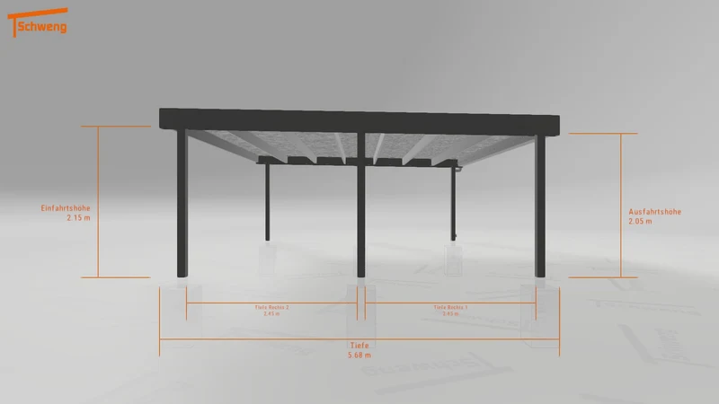#DE Schweng Flachdachcarport C600 (ID 5mz3kd)