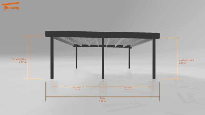 #DE Schweng Flachdachcarport C600 (ID 2q82p9)