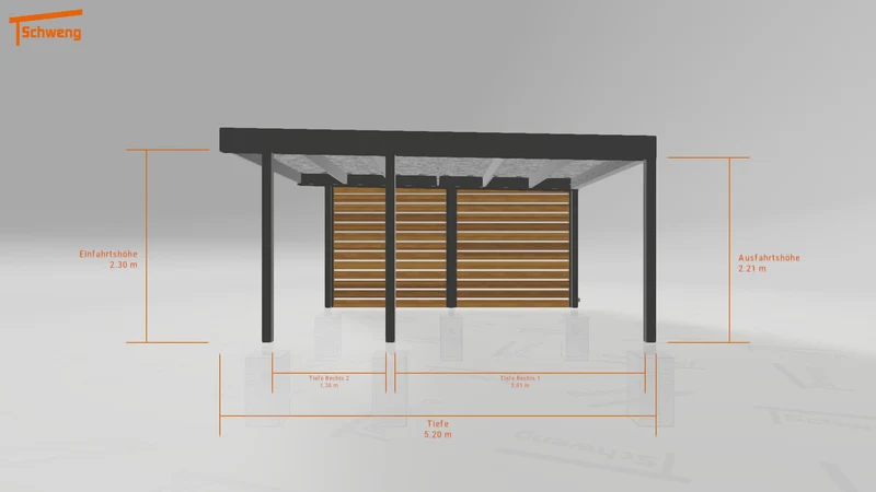 #DE Schweng Flachdachcarport C600 (ID 77b7wj) #MTG